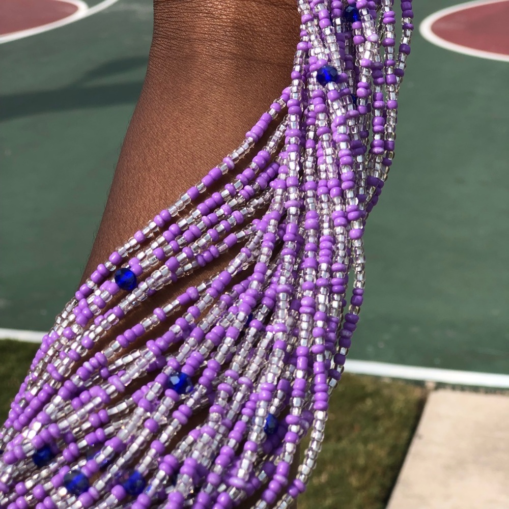 Purple Tie on Waistbeads from Ghana